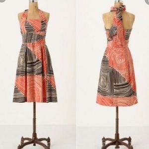 Anthropologie | Halter|Orange/ Brown|Aztec|Sz 2